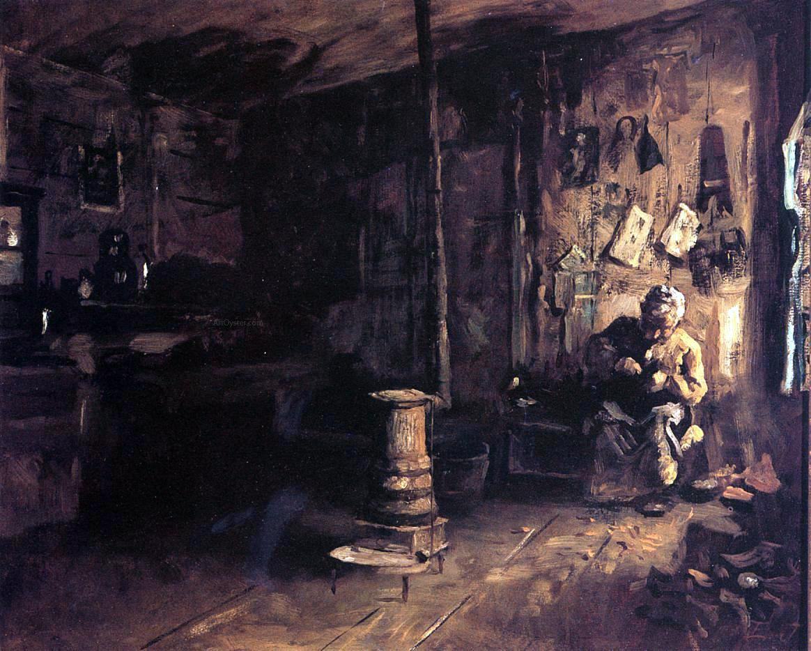 Eastman Johnson Shoemaker Haberty's Shop - Hand Painted Oil Painting