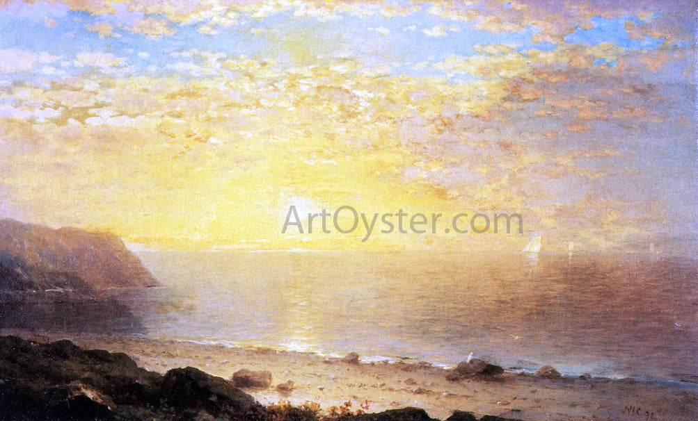 John W Casilear Shore Scene - Hand Painted Oil Painting