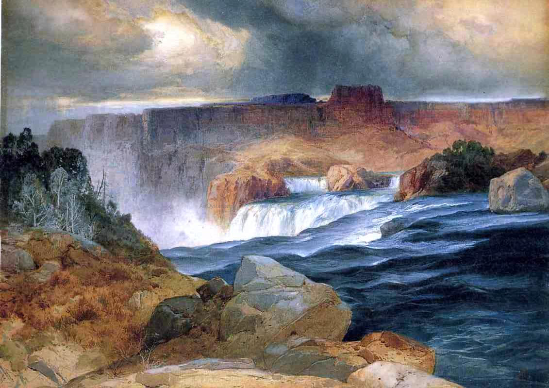 Thomas Moran Shoshone Falls, Idaho - Hand Painted Oil Painting
