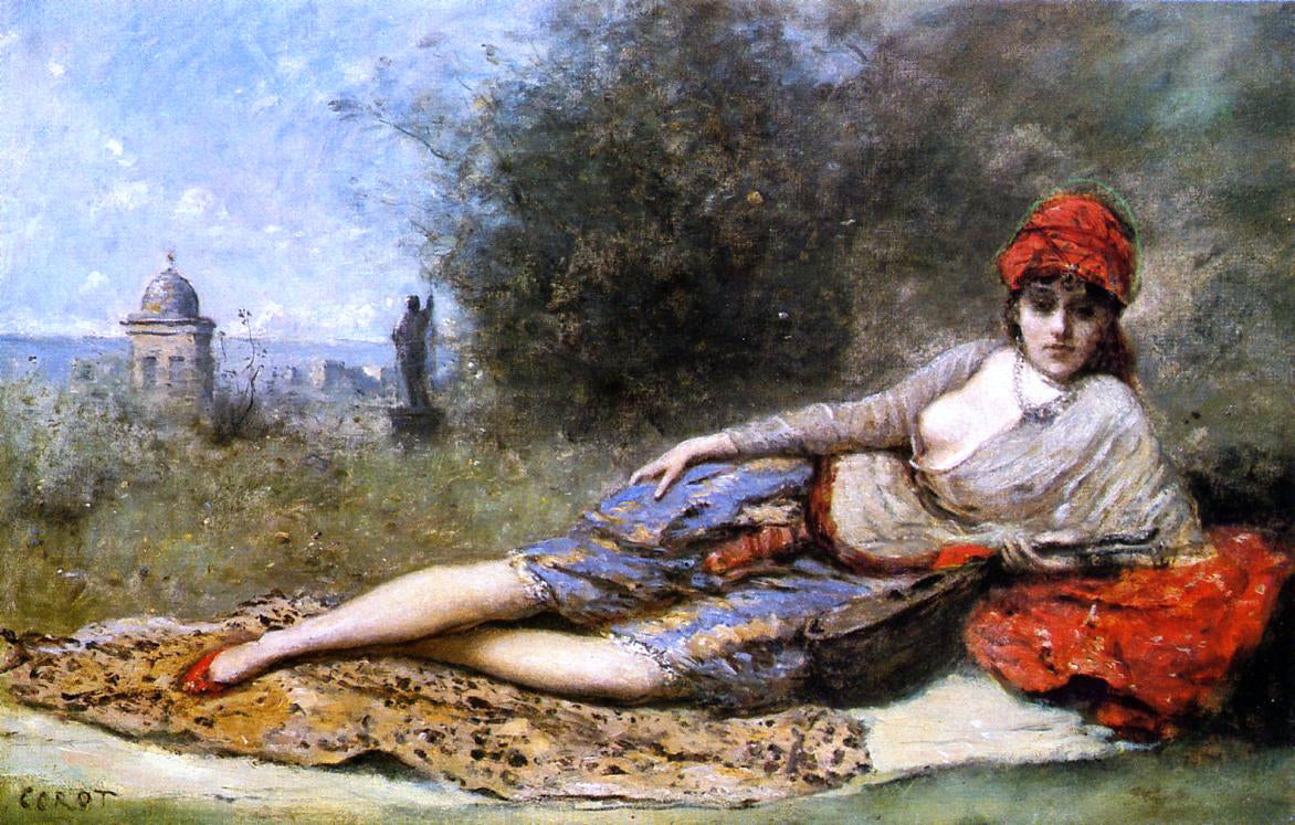 Jean-Baptiste-Camille Corot Sicilian Odalisque - Hand Painted Oil Painting
