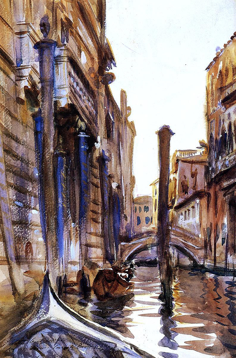 John Singer Sargent A Side Canal in Venice - Hand Painted Oil Painting