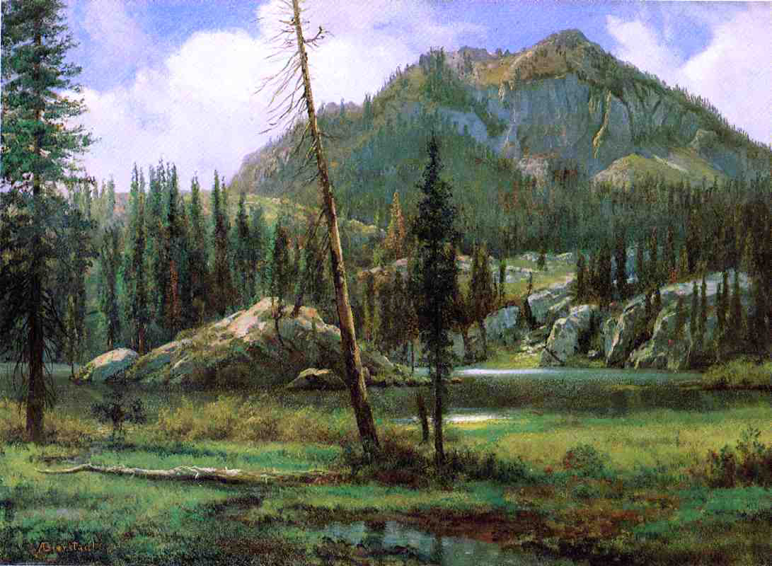 Albert Bierstadt Sierra Nevada Mountains - Hand Painted Oil Painting
