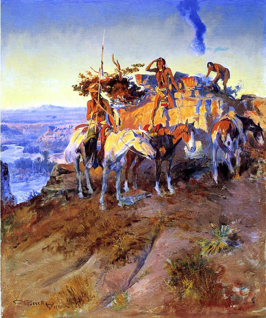 Charles Marion Russell Signal Smoke - Hand Painted Oil Painting