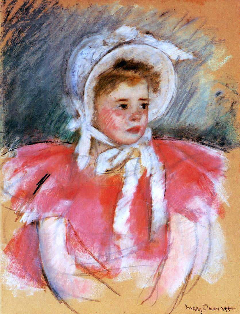 Mary Cassatt Simone in White Bonnet Seated with Clasped Hands (no.1) - Hand Painted Oil Painting