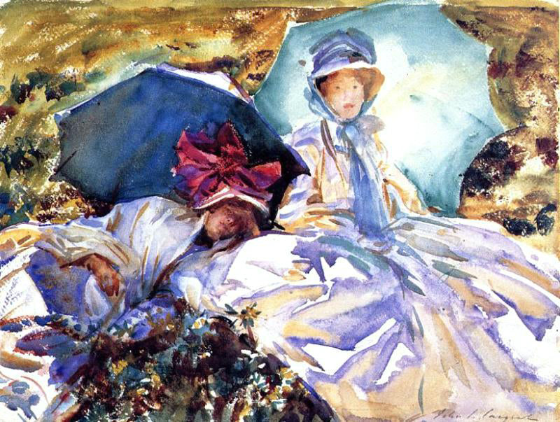 John Singer Sargent Simplon Pass: The Green Parasol - Hand Painted Oil Painting