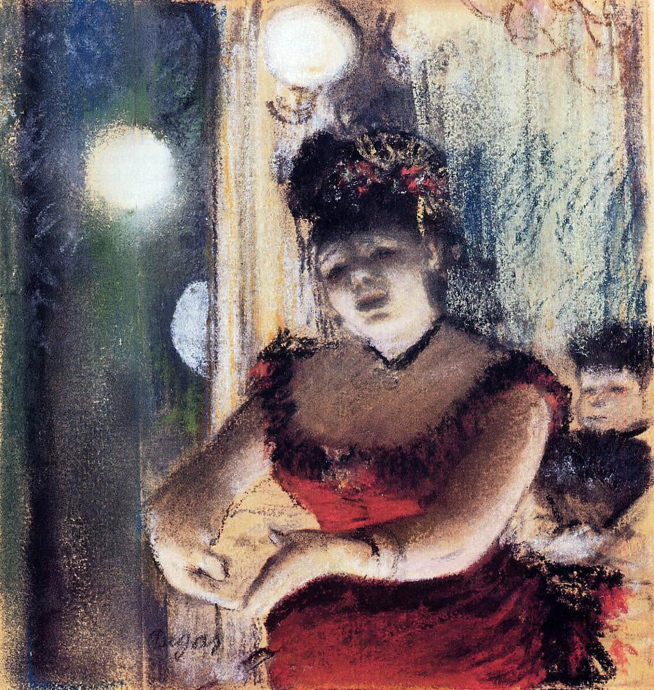 Edgar Degas Singer in a Cafe-Concert - Hand Painted Oil Painting
