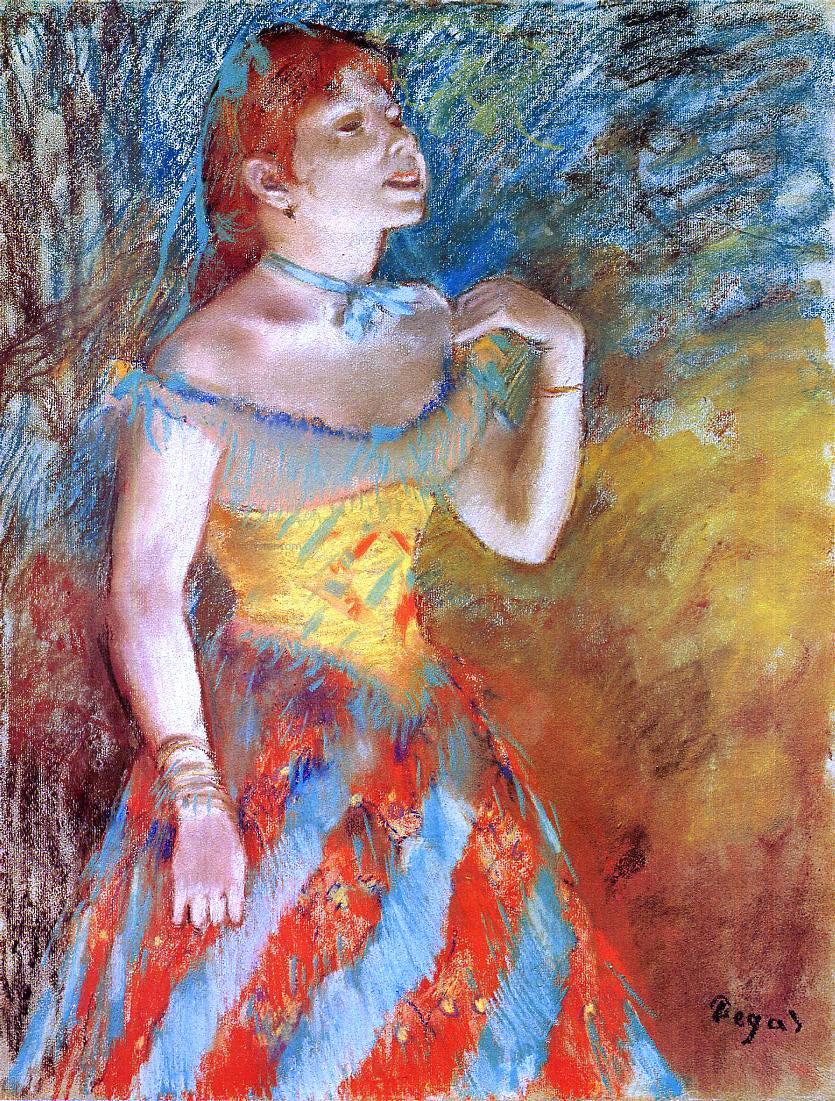 Edgar Degas A Singer in Green - Hand Painted Oil Painting