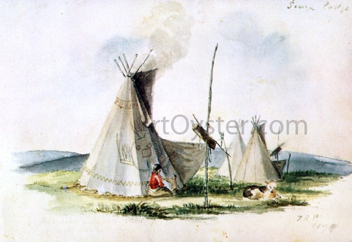 II Titian Ramsey Peale Sioux Lodge - Hand Painted Oil Painting
