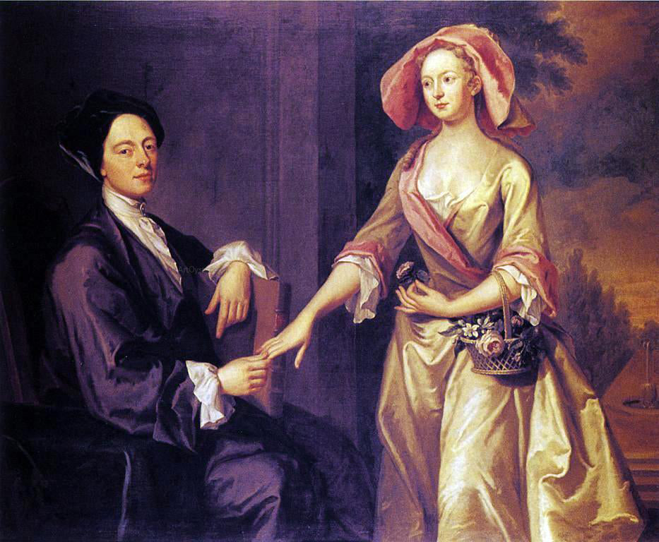 John Smibert Sir Archibald and Lady Grant - Hand Painted Oil Painting