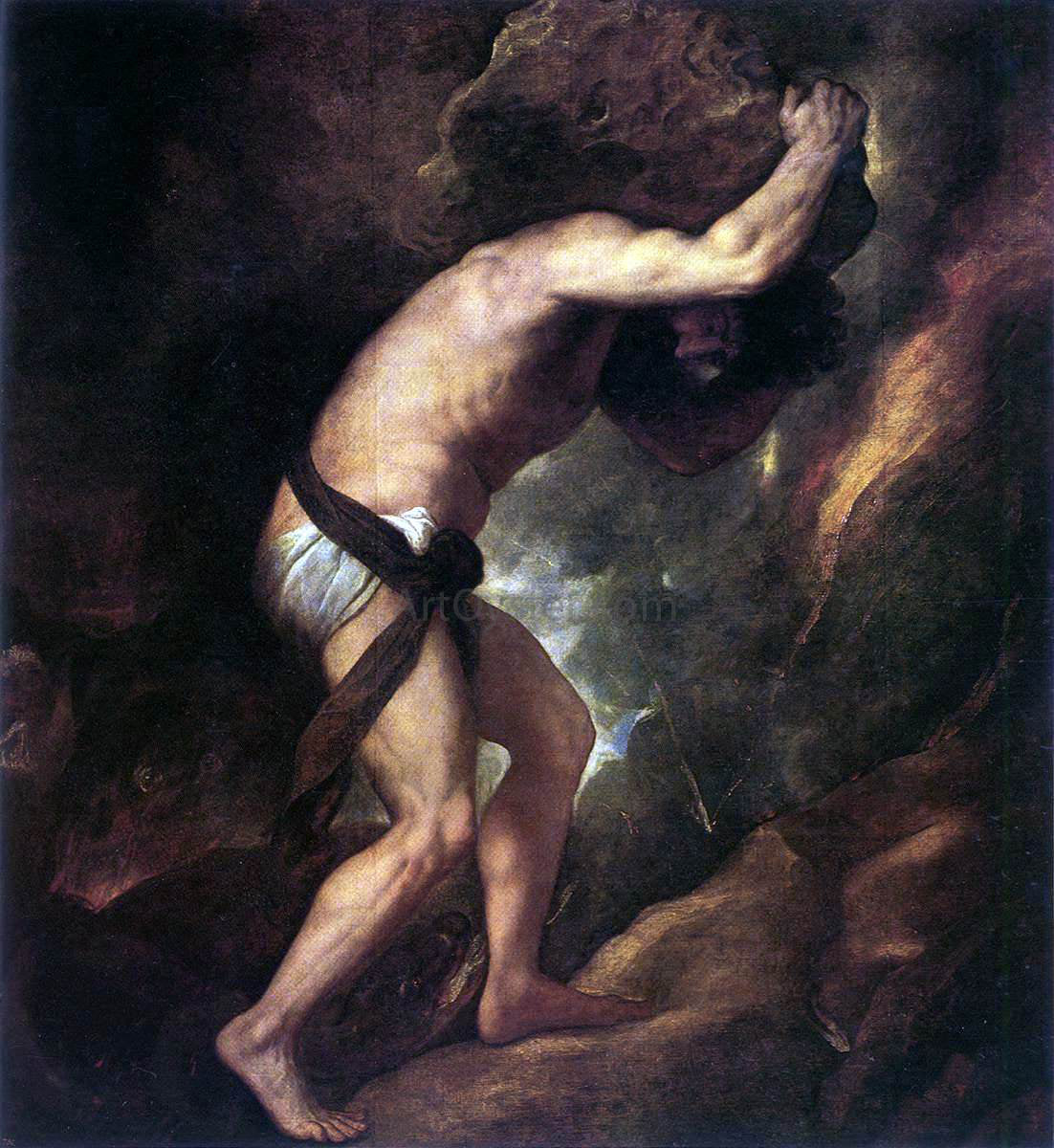 Titian Sisyphus - Hand Painted Oil Painting