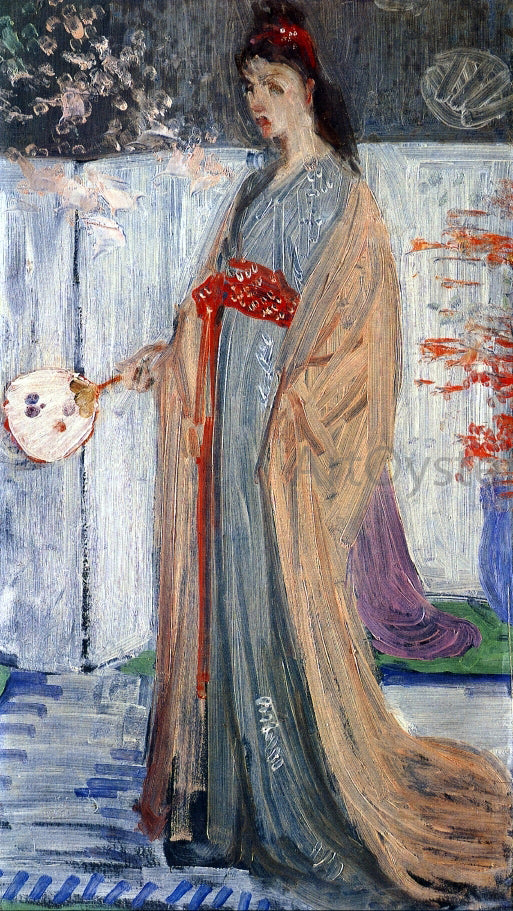 James McNeill Whistler Sketch for "Rose and Silver: La Princesse du Pays de la Porcelaine" - Hand Painted Oil Painting