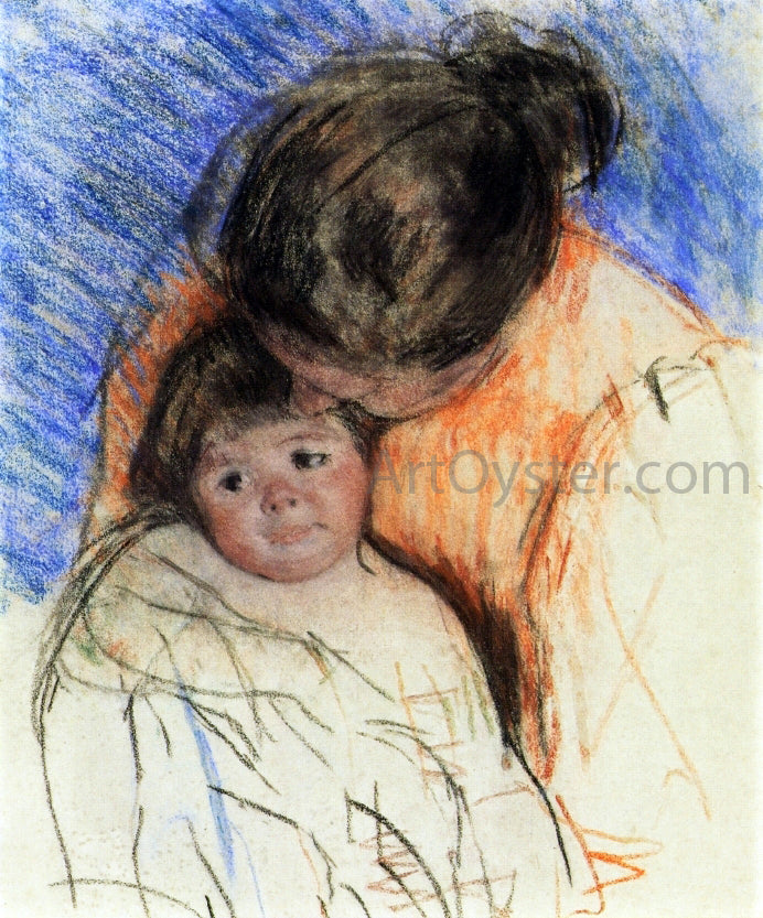Mary Cassatt Sketch of Mother Looking down at Thomas - Hand Painted Oil Painting