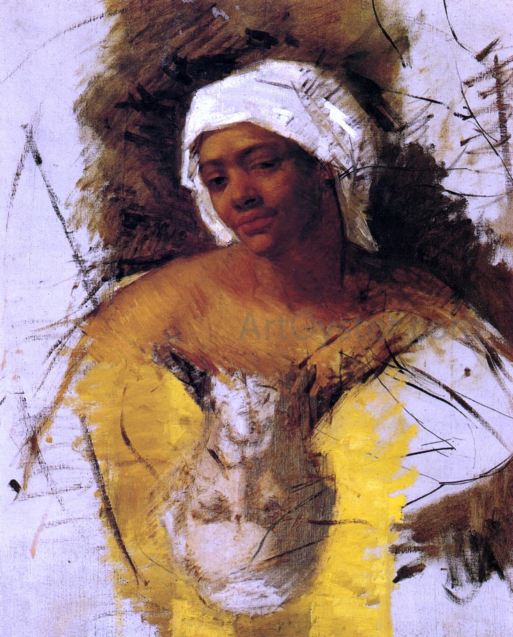 Mary Cassatt Sketch of Mrs. Currey: Sketch of Mr. Cassatt - Hand Painted Oil Painting
