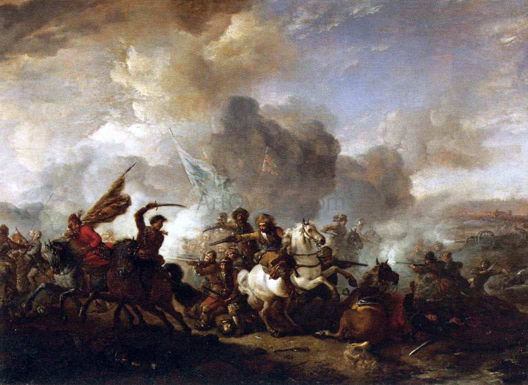 Philips Wouwerman Skirmish of Horsemen between Orientals and Imperials - Hand Painted Oil Painting