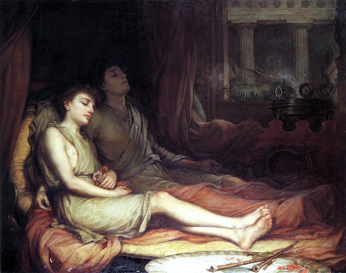 John William Waterhouse Sleep and His Half-Brother Death - Hand Painted Oil Painting