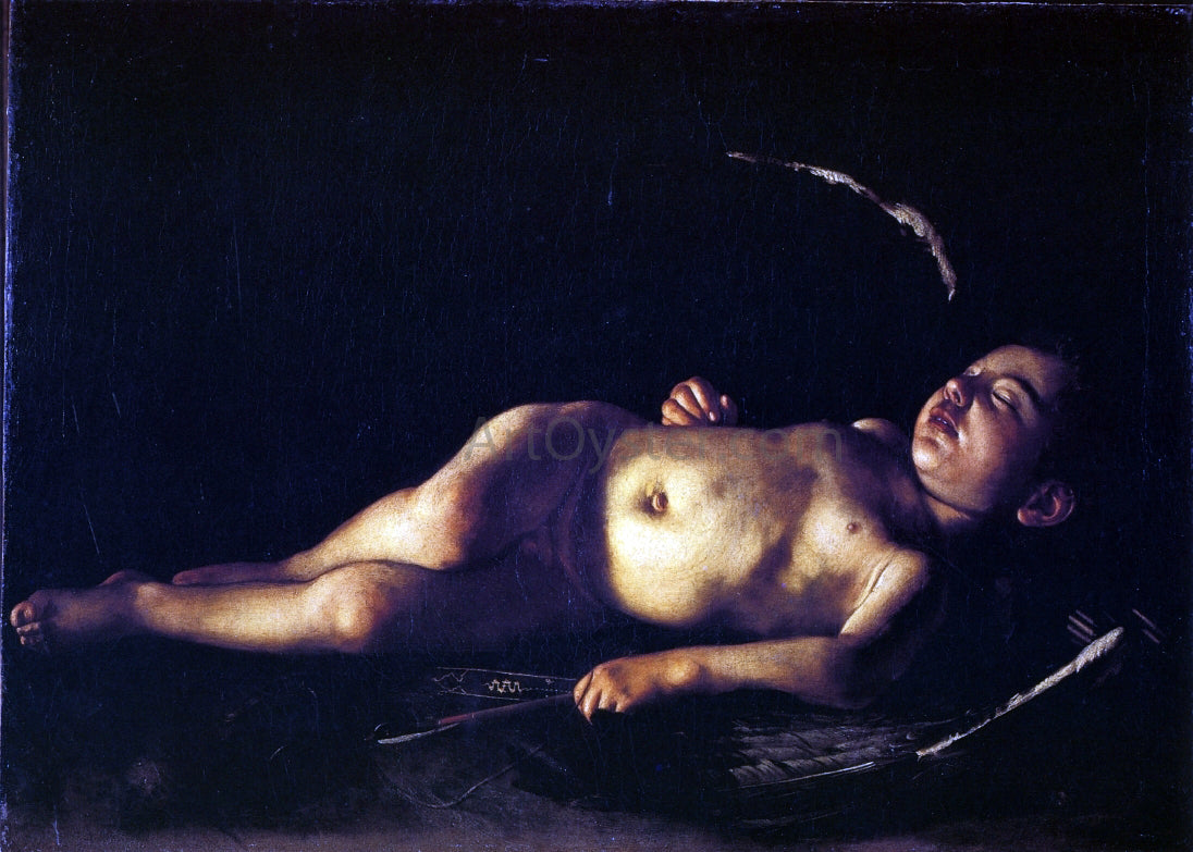 Caravaggio Sleeping Cupid - Hand Painted Oil Painting