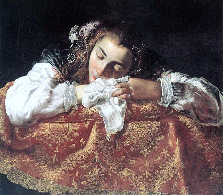 Domenico Feti Sleeping Girl - Hand Painted Oil Painting