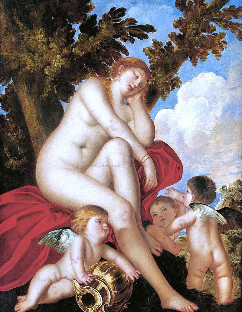 Padovanino Sleeping Venus with Putti - Hand Painted Oil Painting
