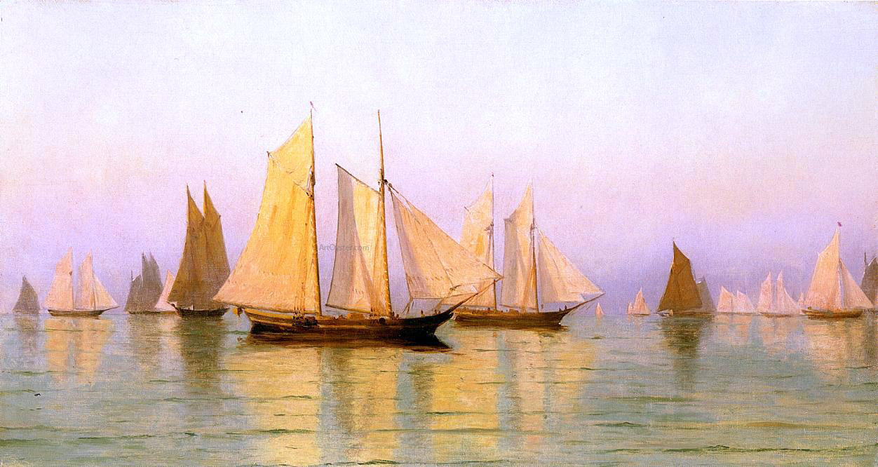William Bradford Sloops and Schooners at Evening Calm - Hand Painted Oil Painting