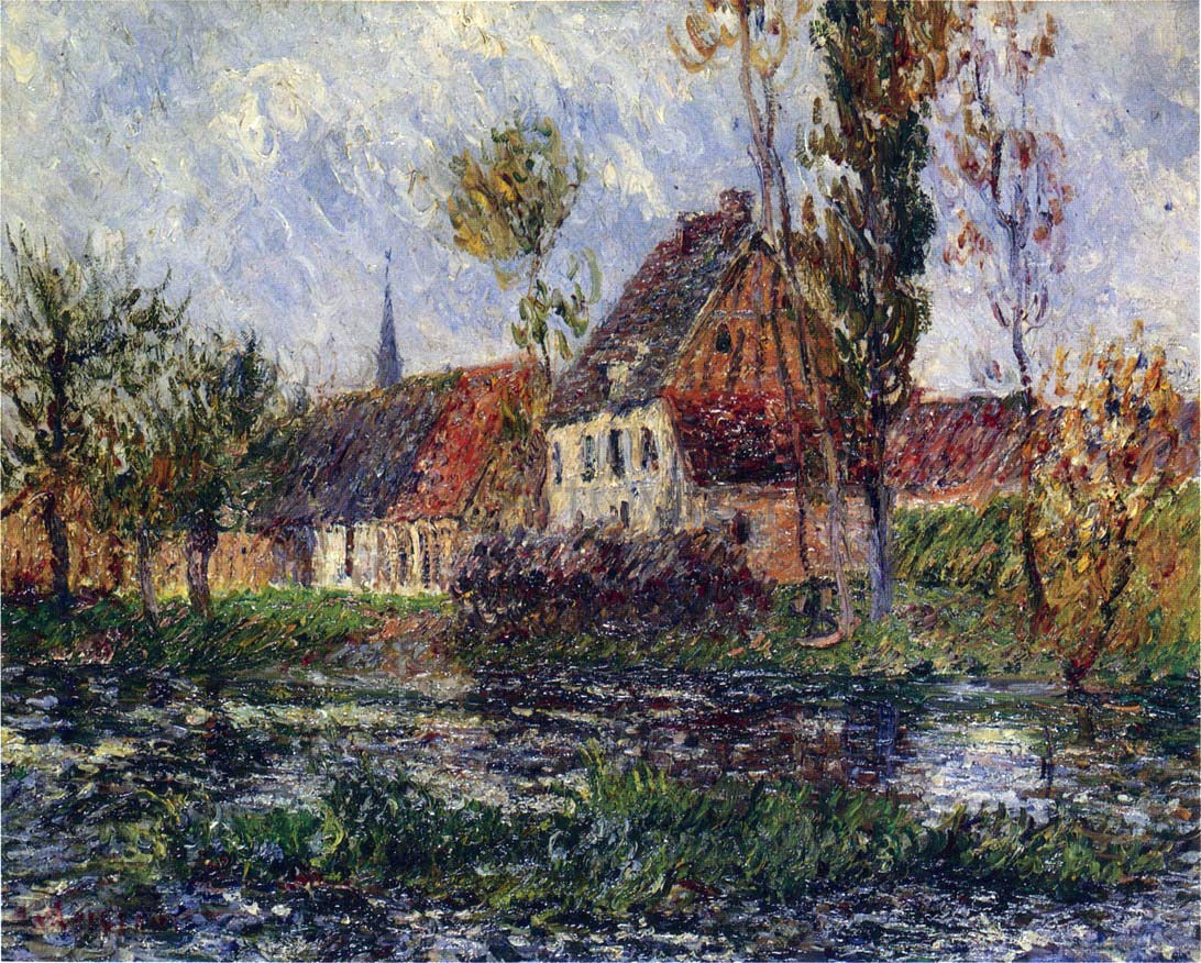  Gustave Loiseau Small Farm by the Eure River - Hand Painted Oil Painting