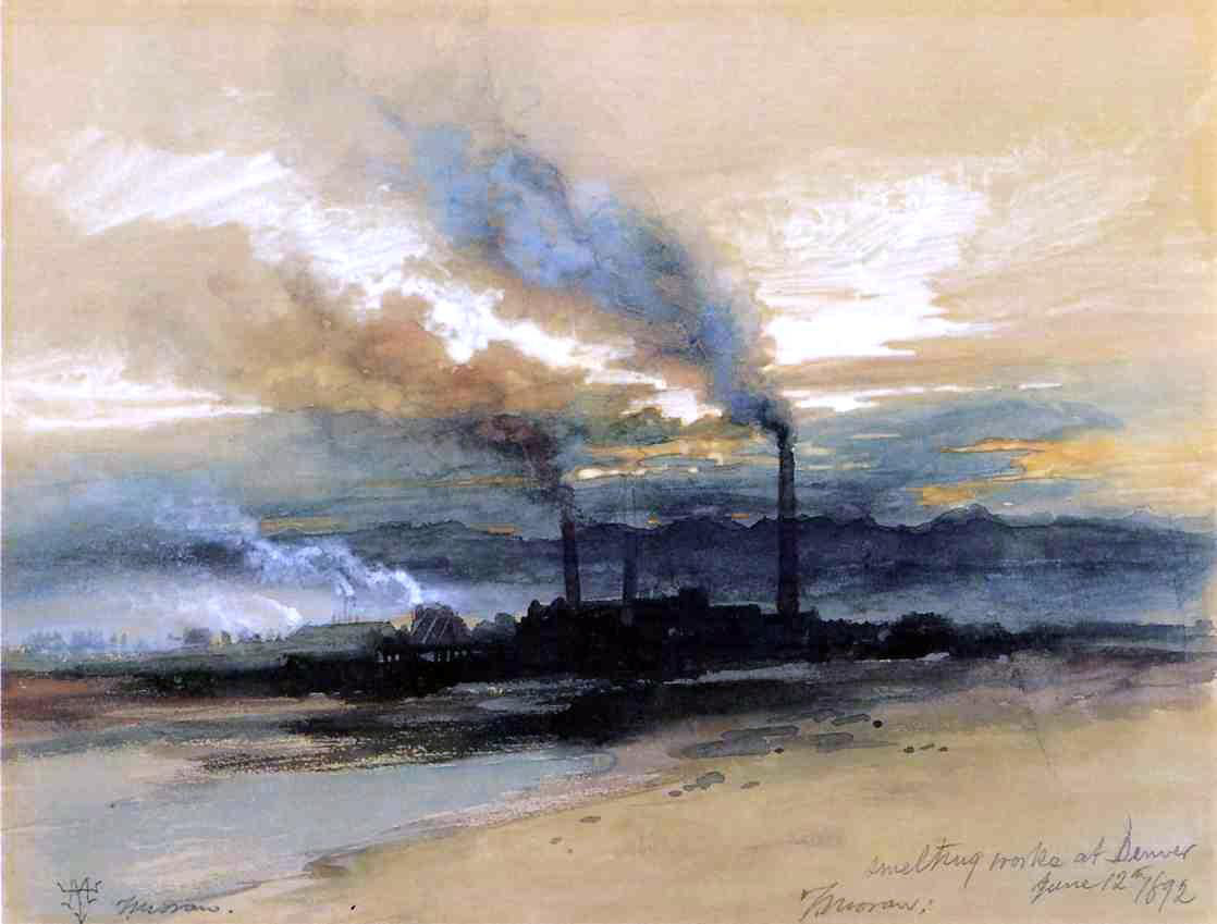  Thomas Moran Smelting Works at Denver - Hand Painted Oil Painting