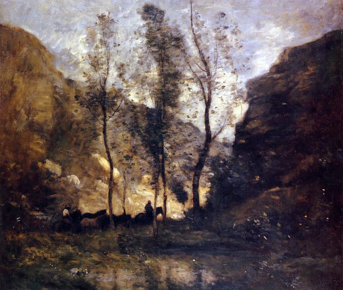 Jean-Baptiste-Camille Corot Smugglers - Hand Painted Oil Painting