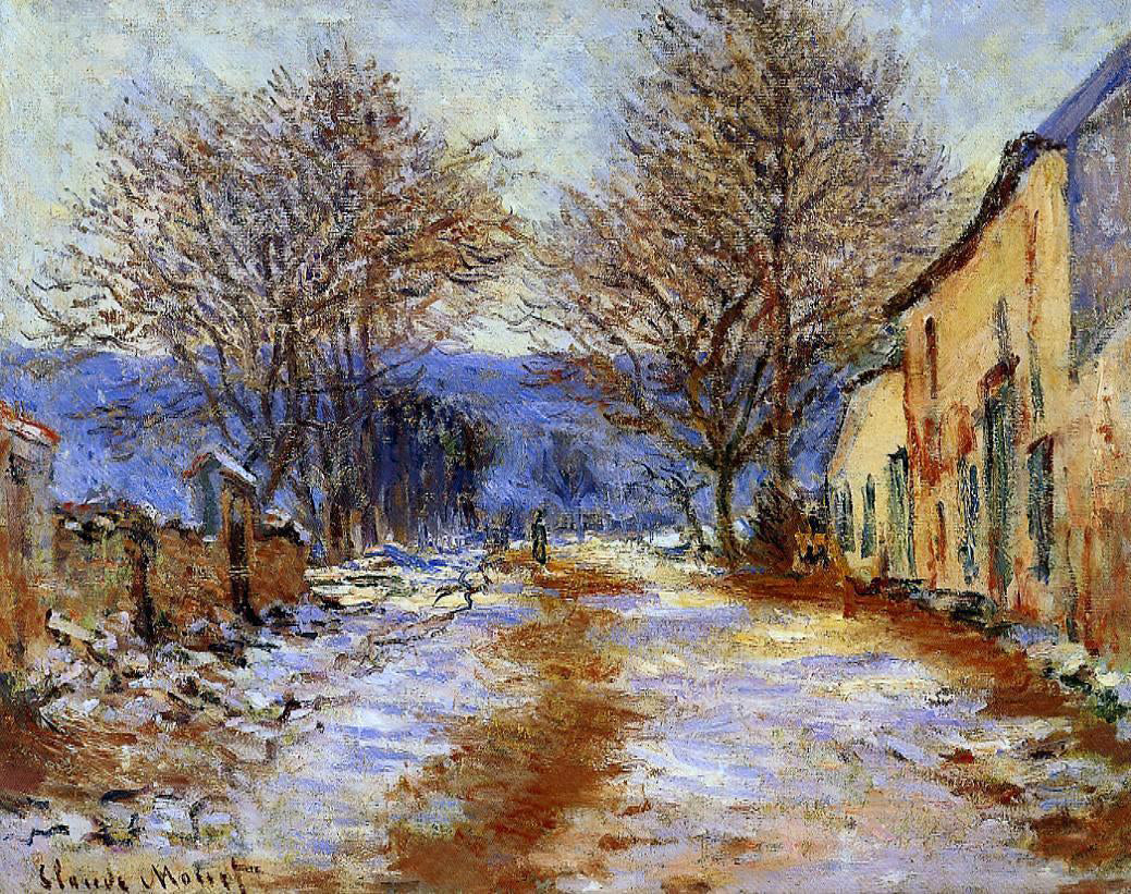 Claude Oscar Monet A Snow Effect at Limetz - Hand Painted Oil Painting