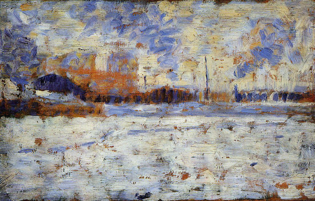 Georges Seurat Snow Effect: Winter in the Suburbs - Hand Painted Oil Painting