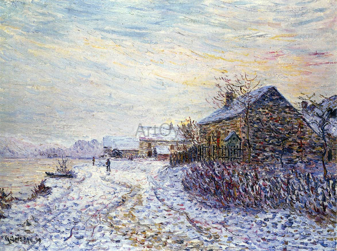Gustave Loiseau Snow Rifts Near the Seine - Hand Painted Oil Painting