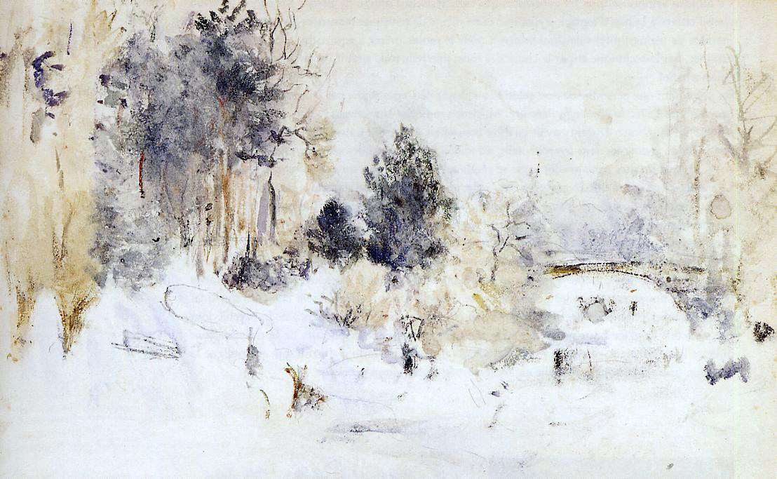 Berthe Morisot Snowy Landscape (also known as Frost) - Hand Painted Oil Painting