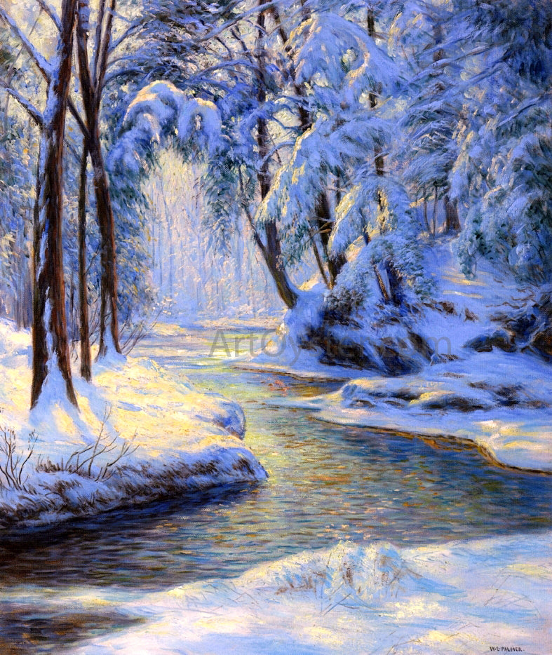 Walter Launt Palmer Snowy Landscape with Brook - Hand Painted Oil Painting