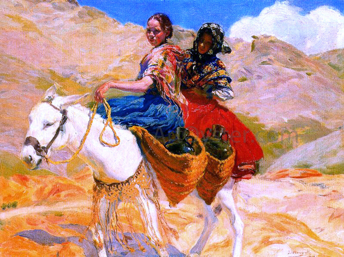 Mongrell Torrent Sobre el Burro - Hand Painted Oil Painting