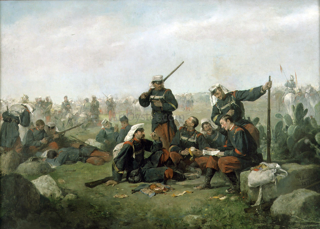 Jose Benlliure Gil Soldados - Hand Painted Oil Painting