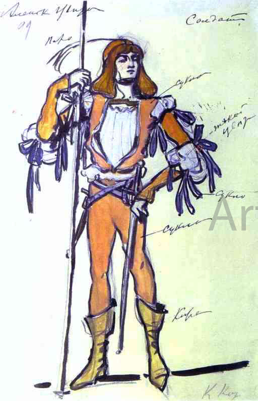 Constantin Alexeevich Korovin Soldier - Hand Painted Oil Painting