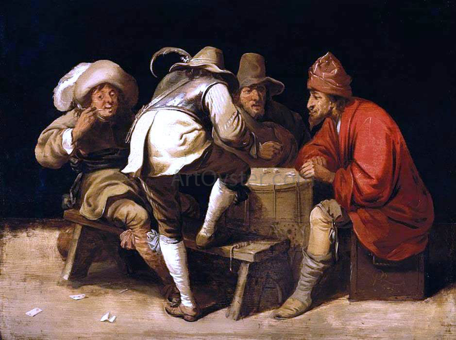  Pieter Jansz Quast Soldiers Gambling with Dice - Hand Painted Oil Painting