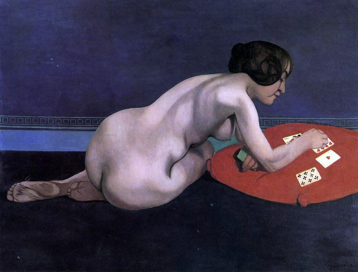 Felix Vallotton Solitaire (also known as Nude Playing Cards) - Hand Painted Oil Painting