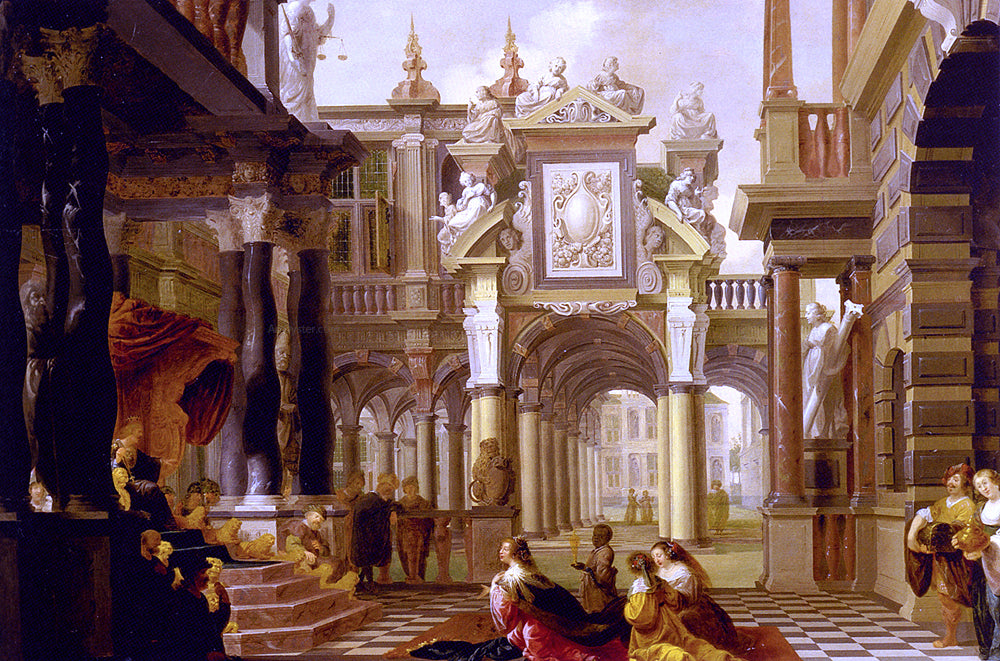 Dirck Van Delen Solomon Receiving The Queen Of Sheba - Hand Painted Oil Painting