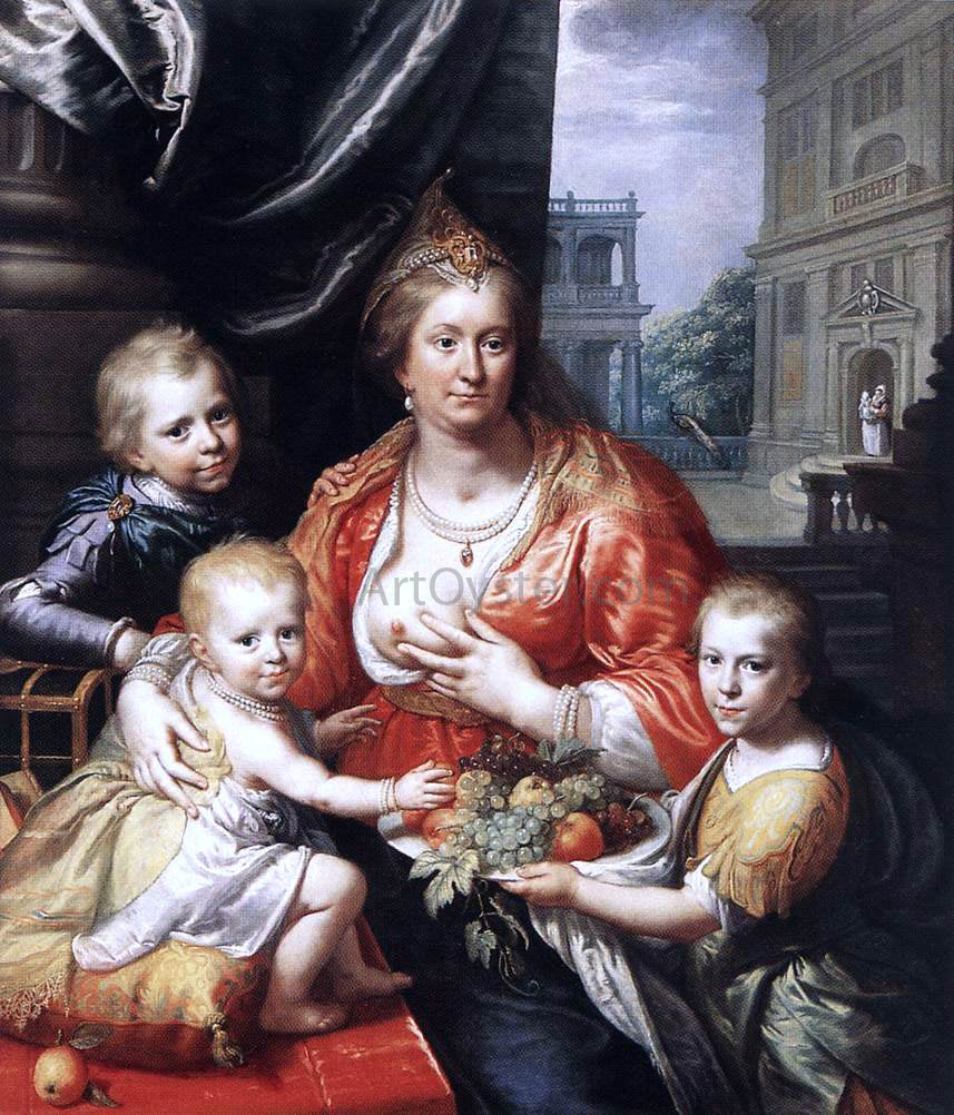 Paulus Moreelse Sophia Hedwig, Countess of Nassau Dietz, with her Three Sons - Hand Painted Oil Painting