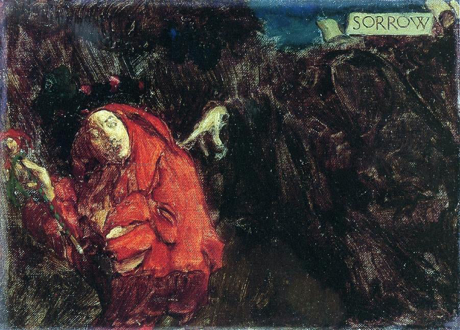 Howard Pyle Sorrow (also known as The Castle of Content / "Through a Darkness Black") - Hand Painted Oil Painting