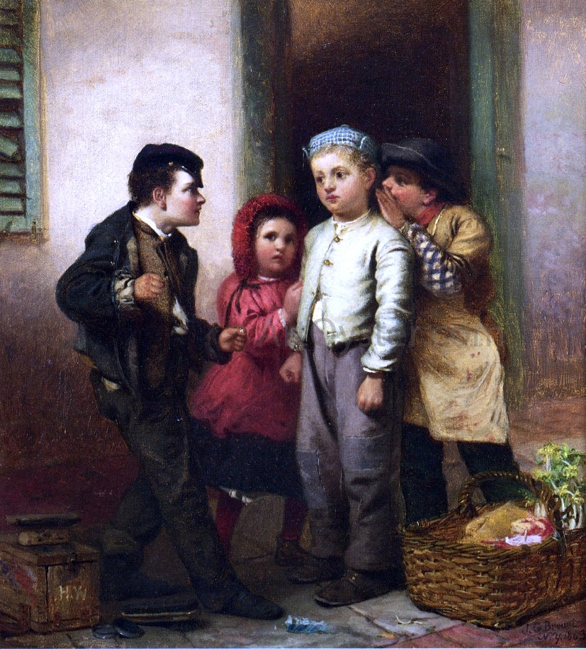 John George Brown Sorry He Spoke - Hand Painted Oil Painting