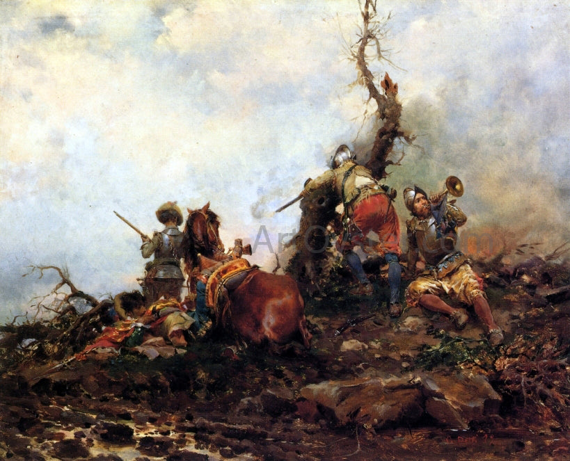 Cesare Augusto Detti Sounding of the Horn - Hand Painted Oil Painting