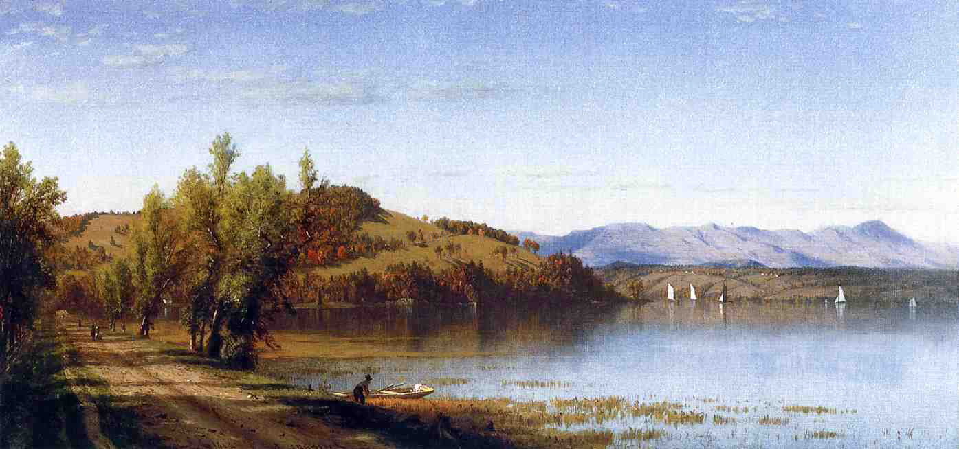 Sanford Robinson Gifford South Bay, on the Hudson, near Hudson, New York - Hand Painted Oil Painting