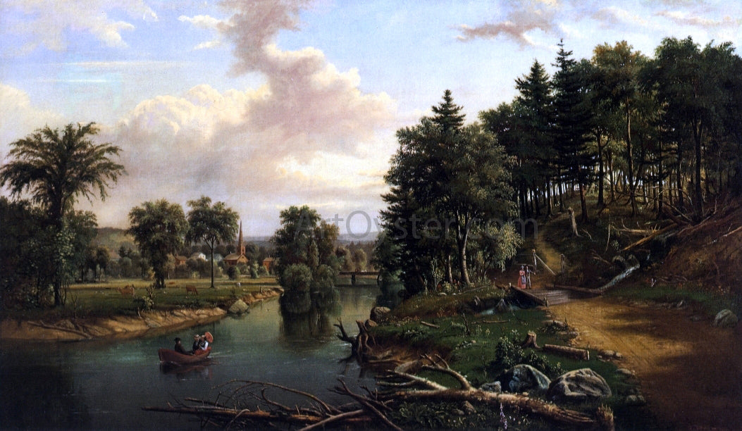 Levi Wells Prentice South of Sherburne on the Chenango - Hand Painted Oil Painting