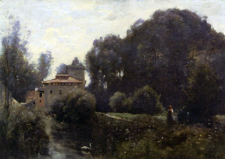 Jean-Baptiste-Camille Corot Souvenir of the Villa Borghese - Hand Painted Oil Painting