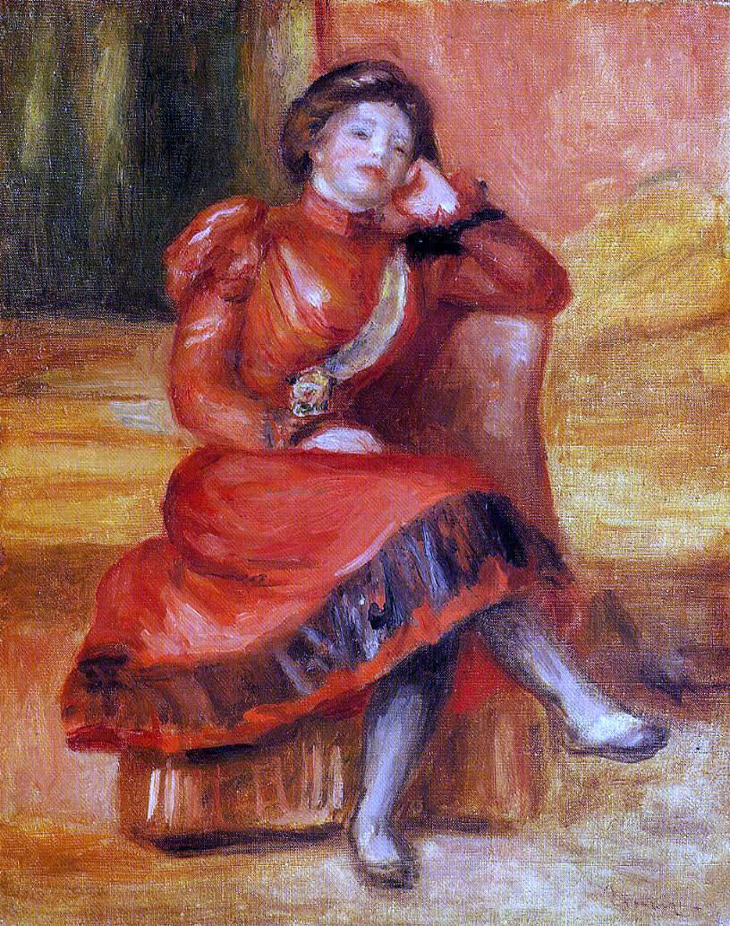 Pierre Auguste Renoir Spanish Dancer in a Red Dress - Hand Painted Oil Painting