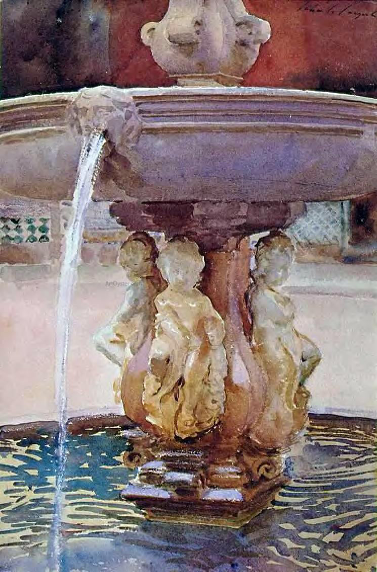 John Singer Sargent Spanish Fountain - Hand Painted Oil Painting