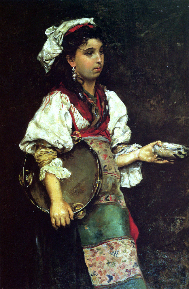 Julius LeBlanc Stewart A Spanish Girl - Hand Painted Oil Painting