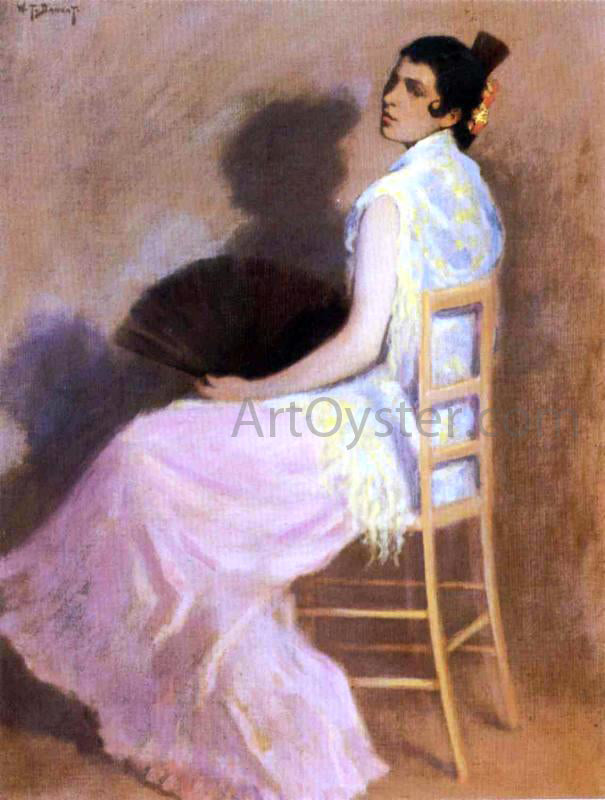 William Turner Dannat Spanish Woman with a Fan - Hand Painted Oil Painting