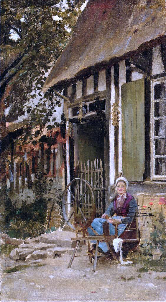 Theodore Robinson Spinning - Hand Painted Oil Painting