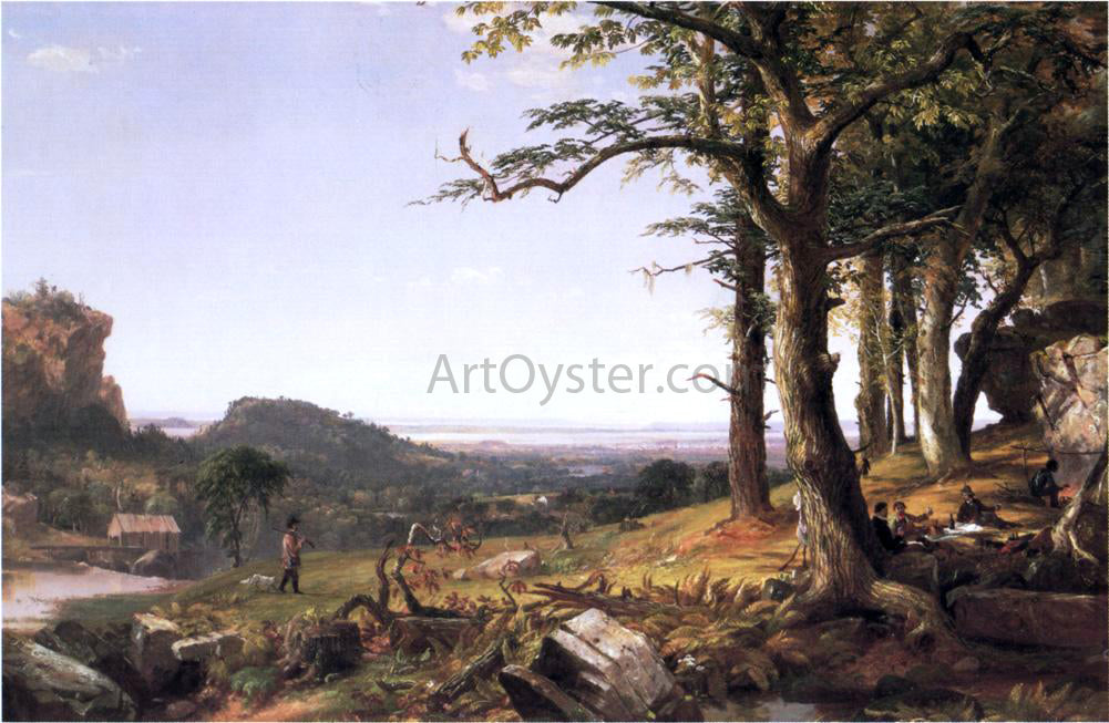 Jasper Francis Cropsey Sportsmen Nooning - Hand Painted Oil Painting